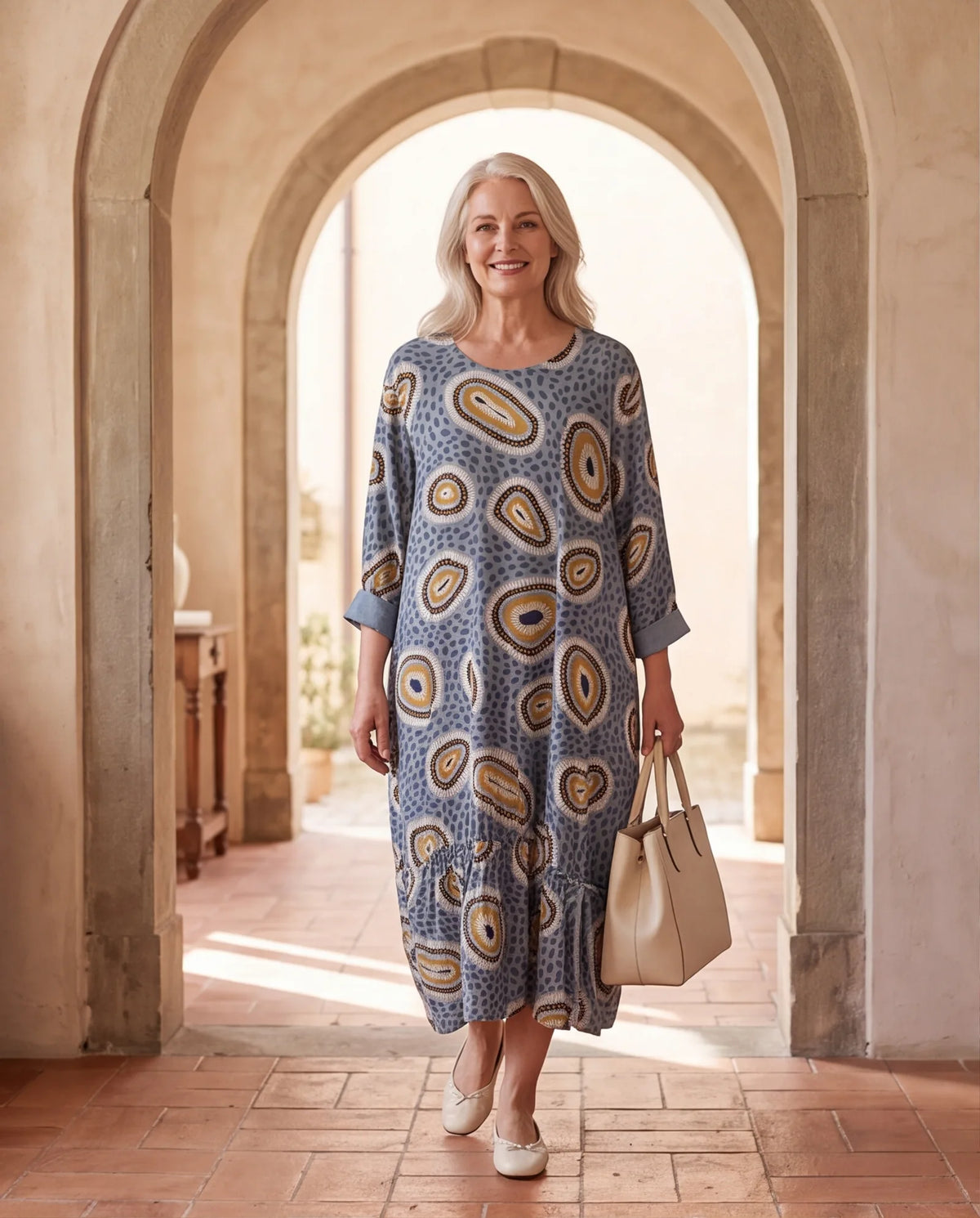 Plus Size Kleid mit grafischem Muster