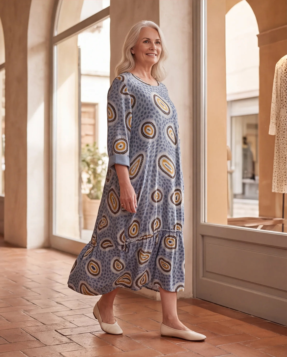 Plus Size Kleid mit grafischem Muster