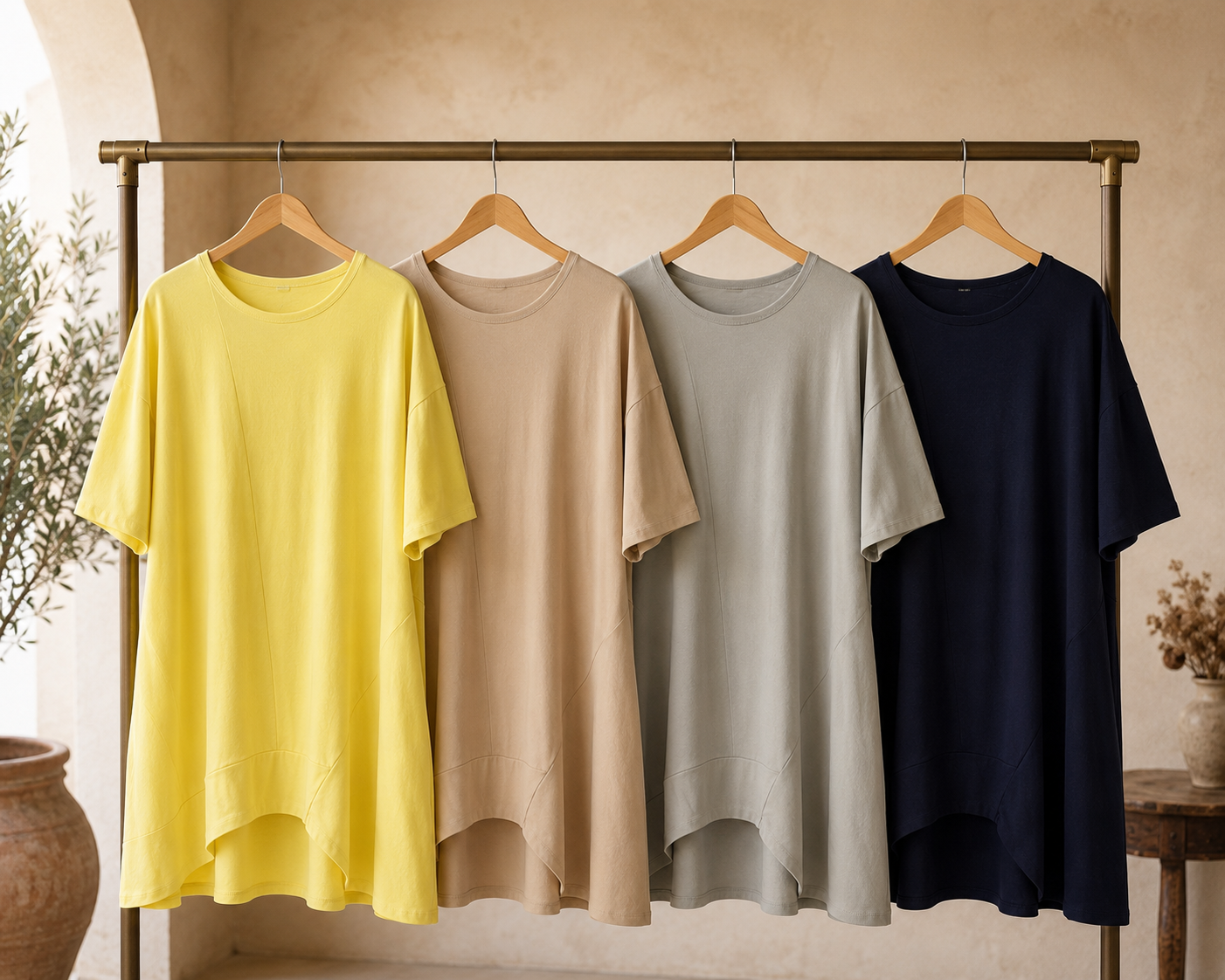 Plus Size Tunika mit asymmetrischem Schnitt