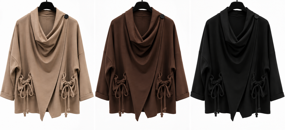 Plus Size Jacke „Charlotte“ mit Wasserfallkragen