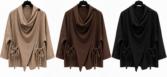 Plus Size Jacke „Charlotte“ mit Wasserfallkragen