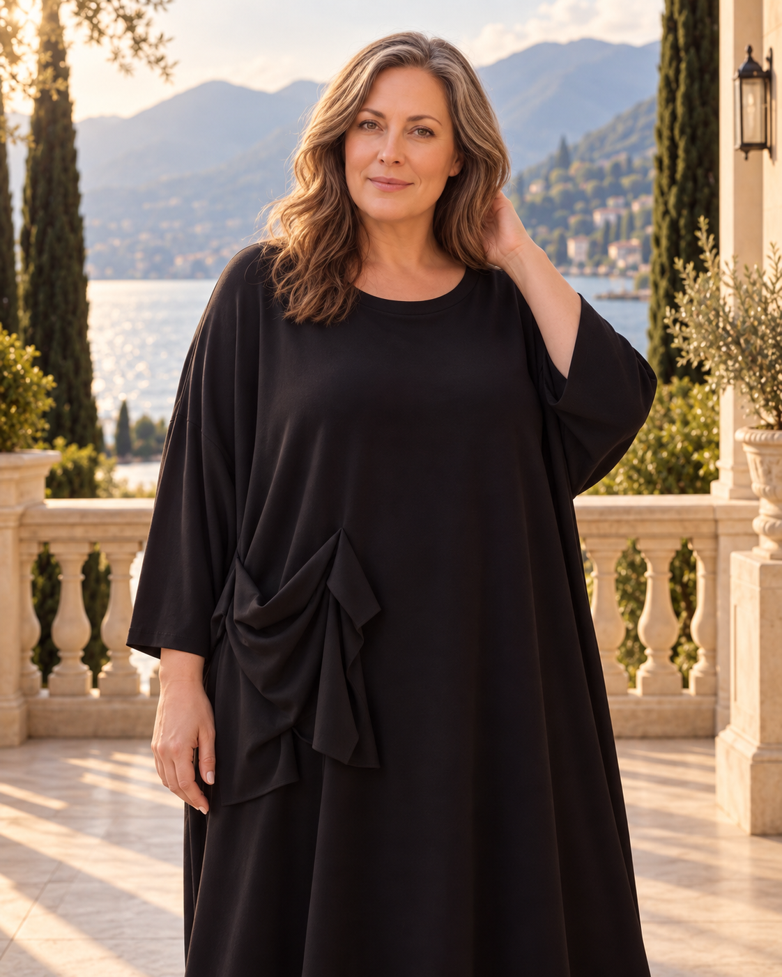 Plus Size Kleid „Giovanna“ mit Drapé-Detail