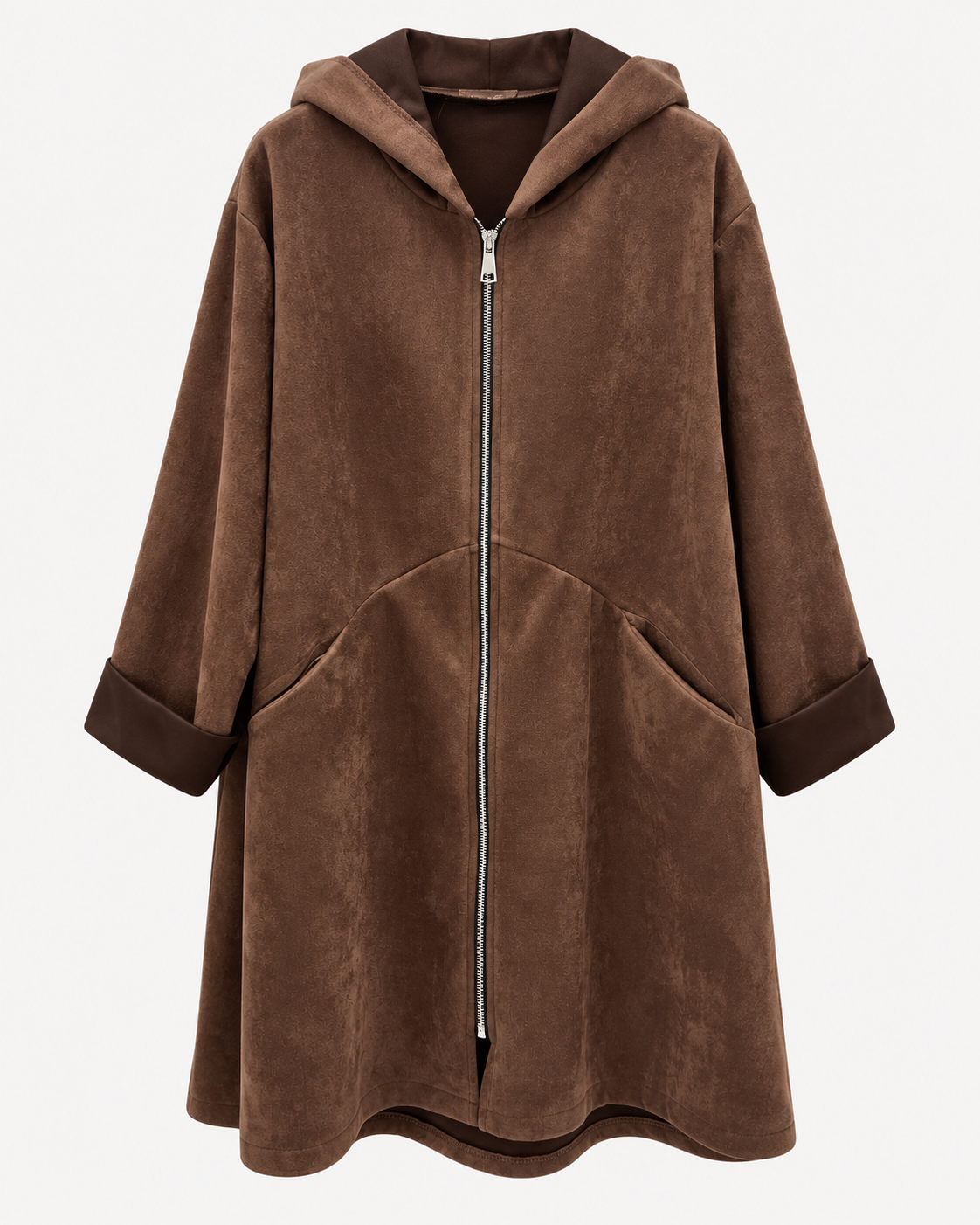 Plus Size Longjacke „Abbraccio“ mit Kapuze