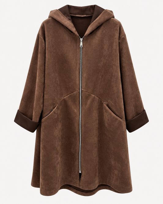 Plus Size Longjacke „Abbraccio“ mit Kapuze