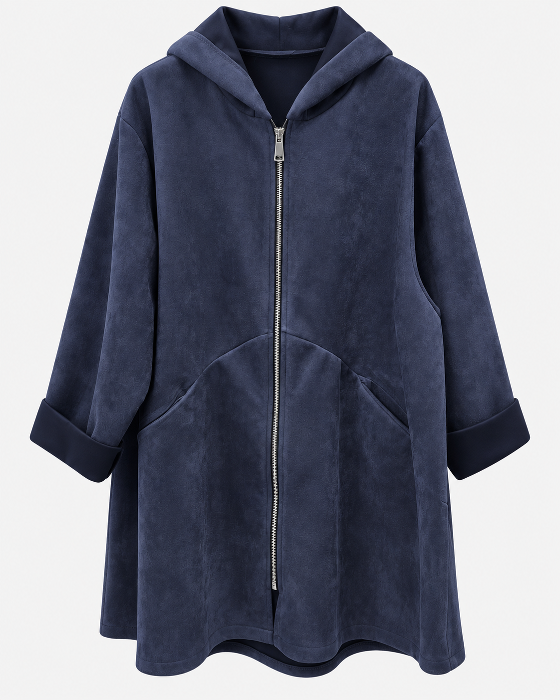 Plus Size Longjacke „Abbraccio“ mit Kapuze