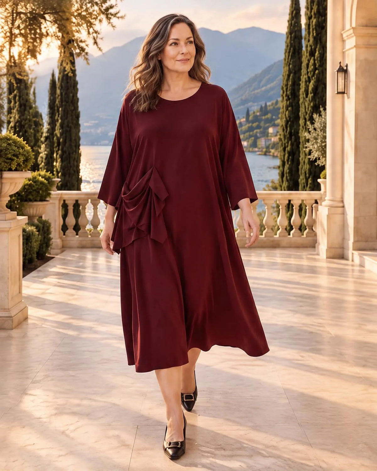 Plus Size Kleid „Giovanna“ mit Drapé-Detail