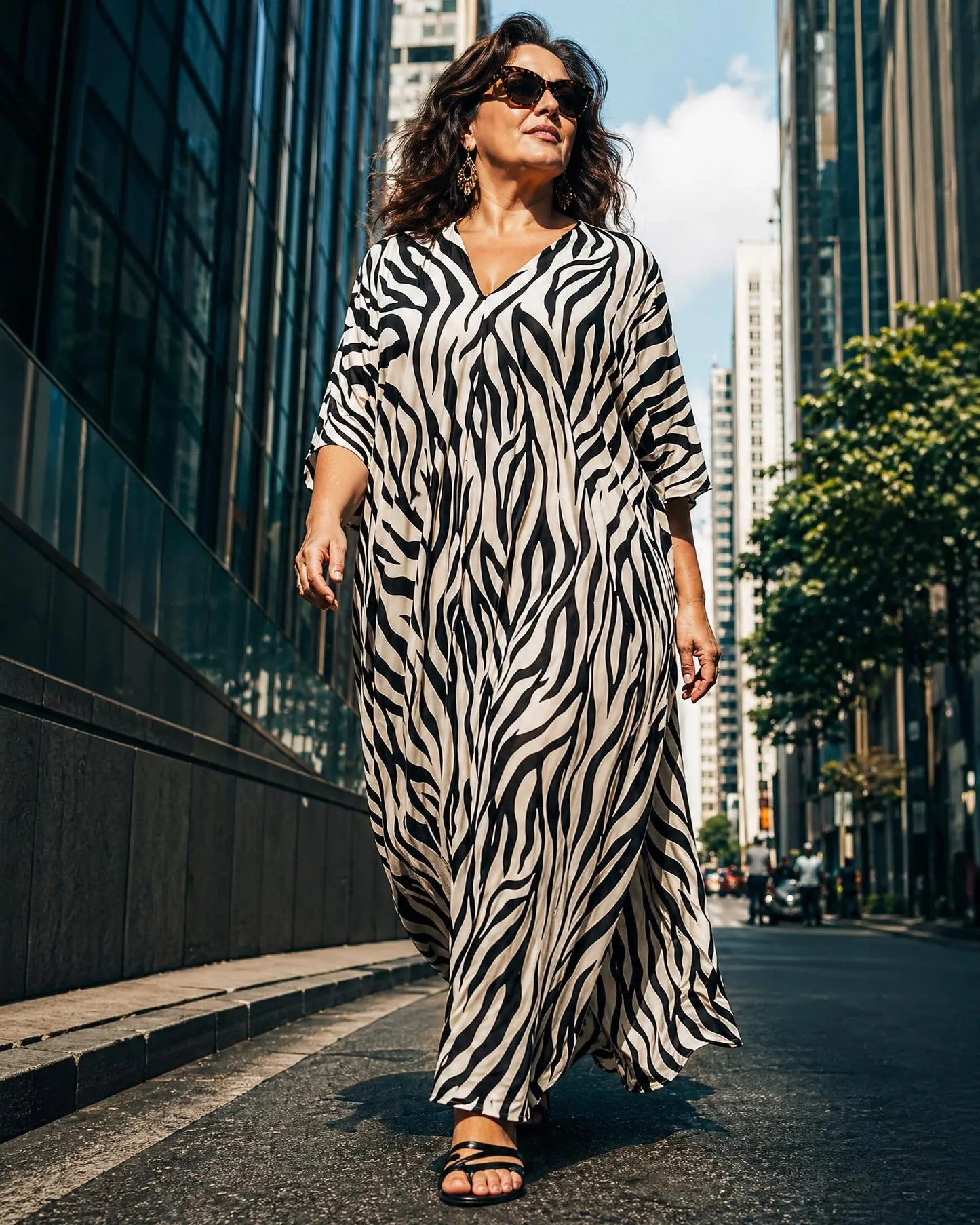 Kleid mit Zebramuster