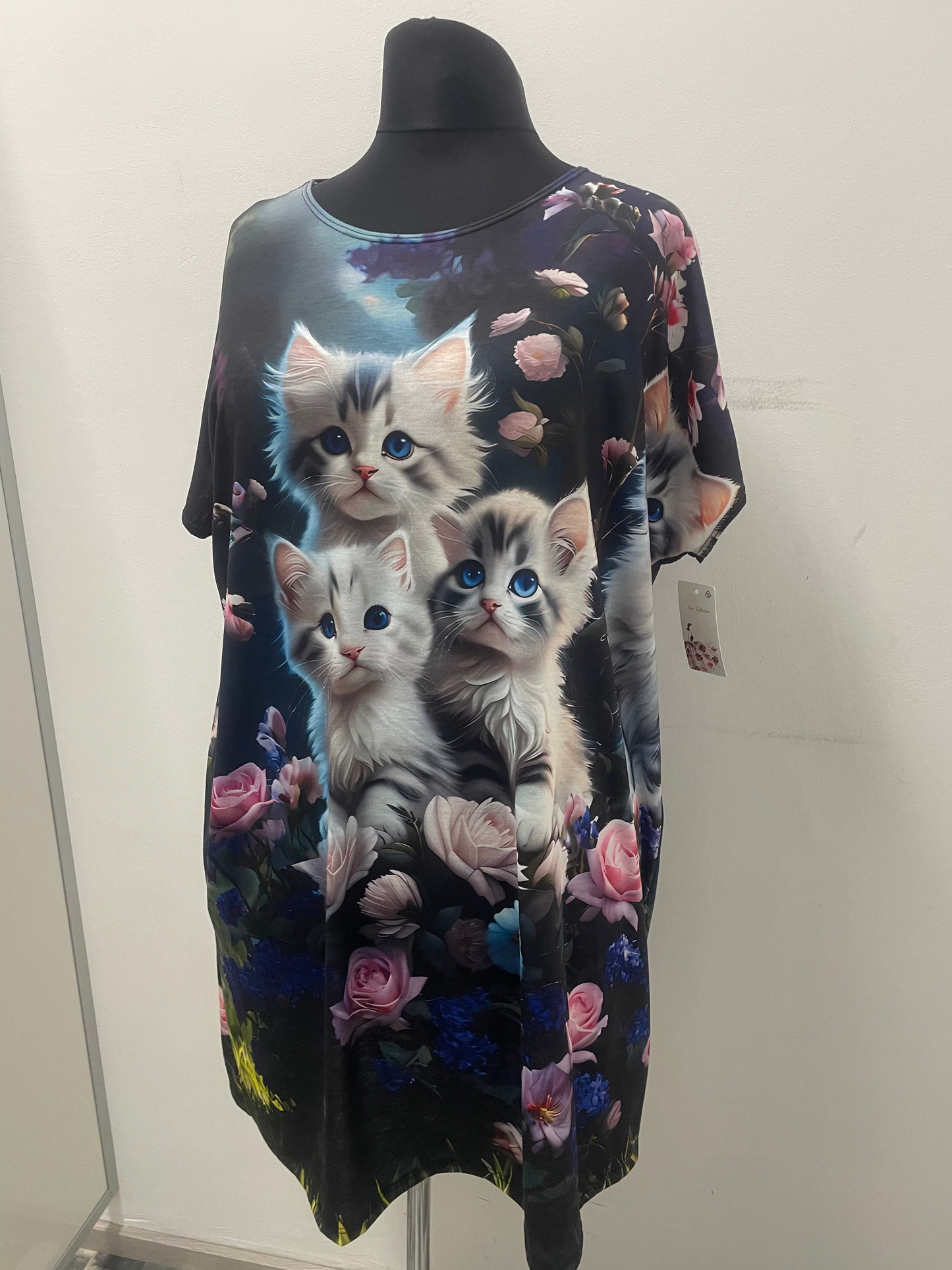 Tunika/Kleid mit Katzenmotiv