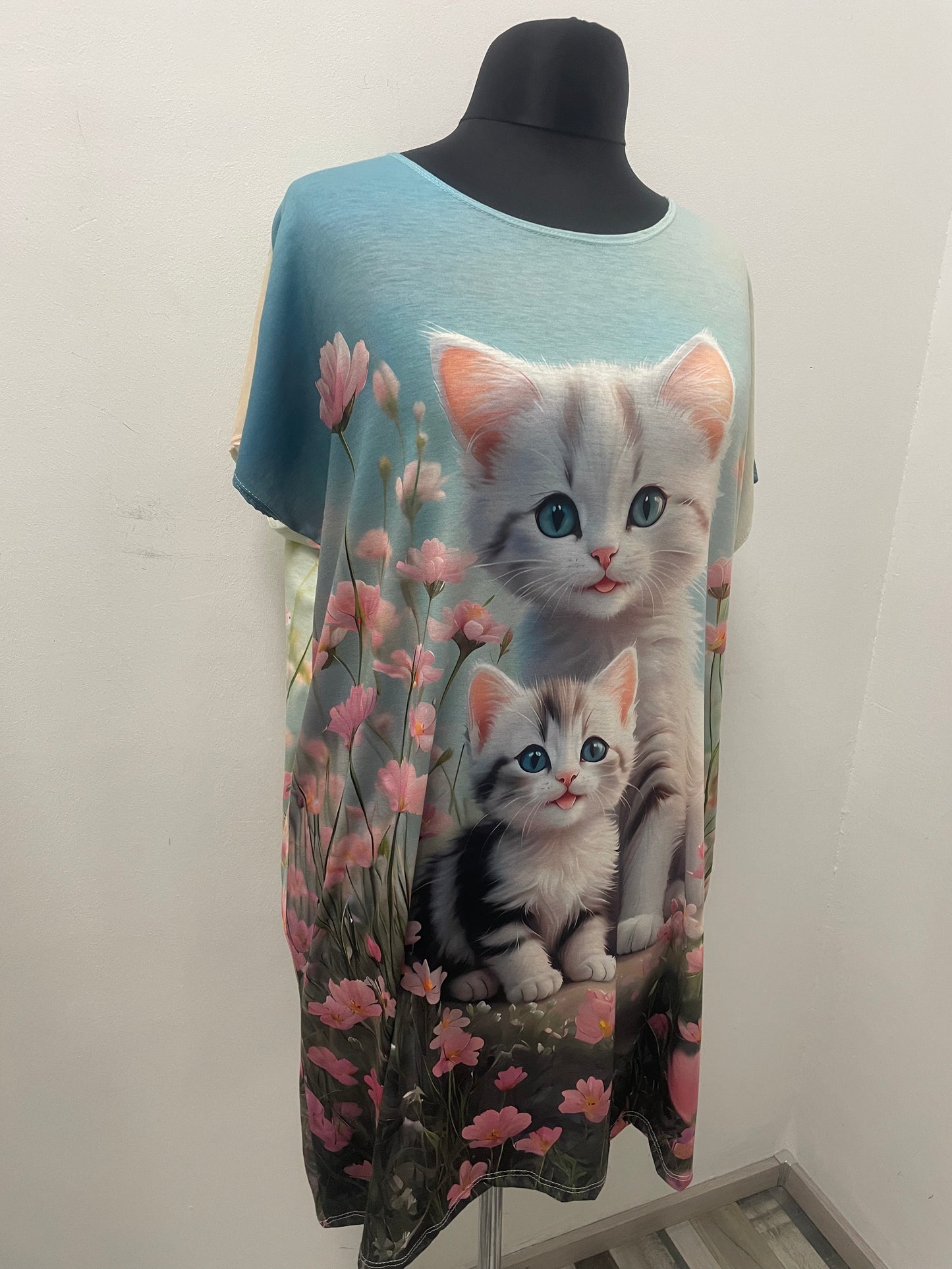 Tunika/Kleid mit Katzenmotiv