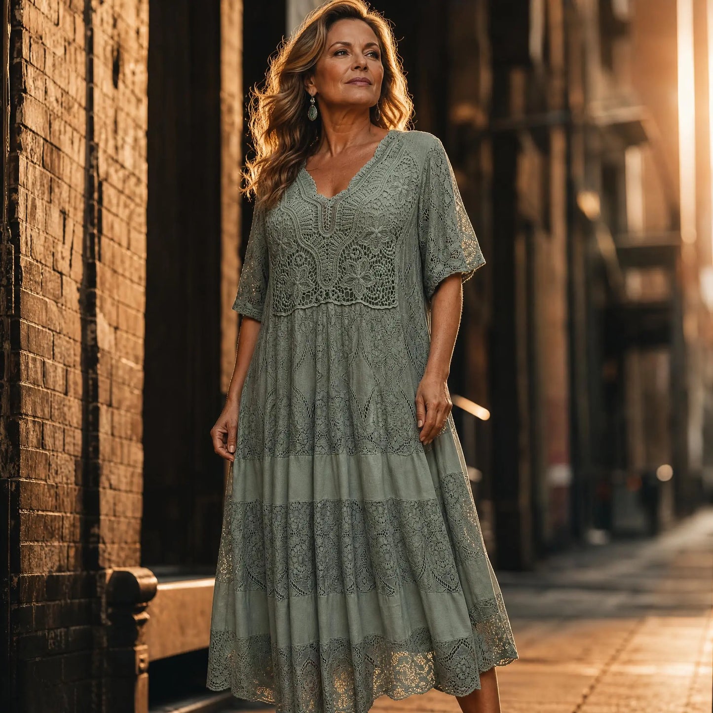 Spitzenkleid im Boho-Stil