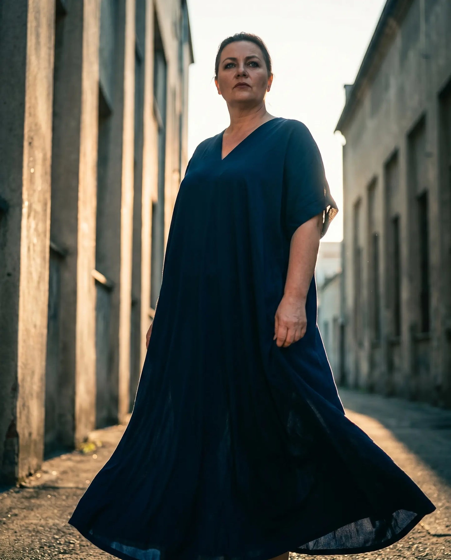 Viskosekleid im A-Linien Schnitt