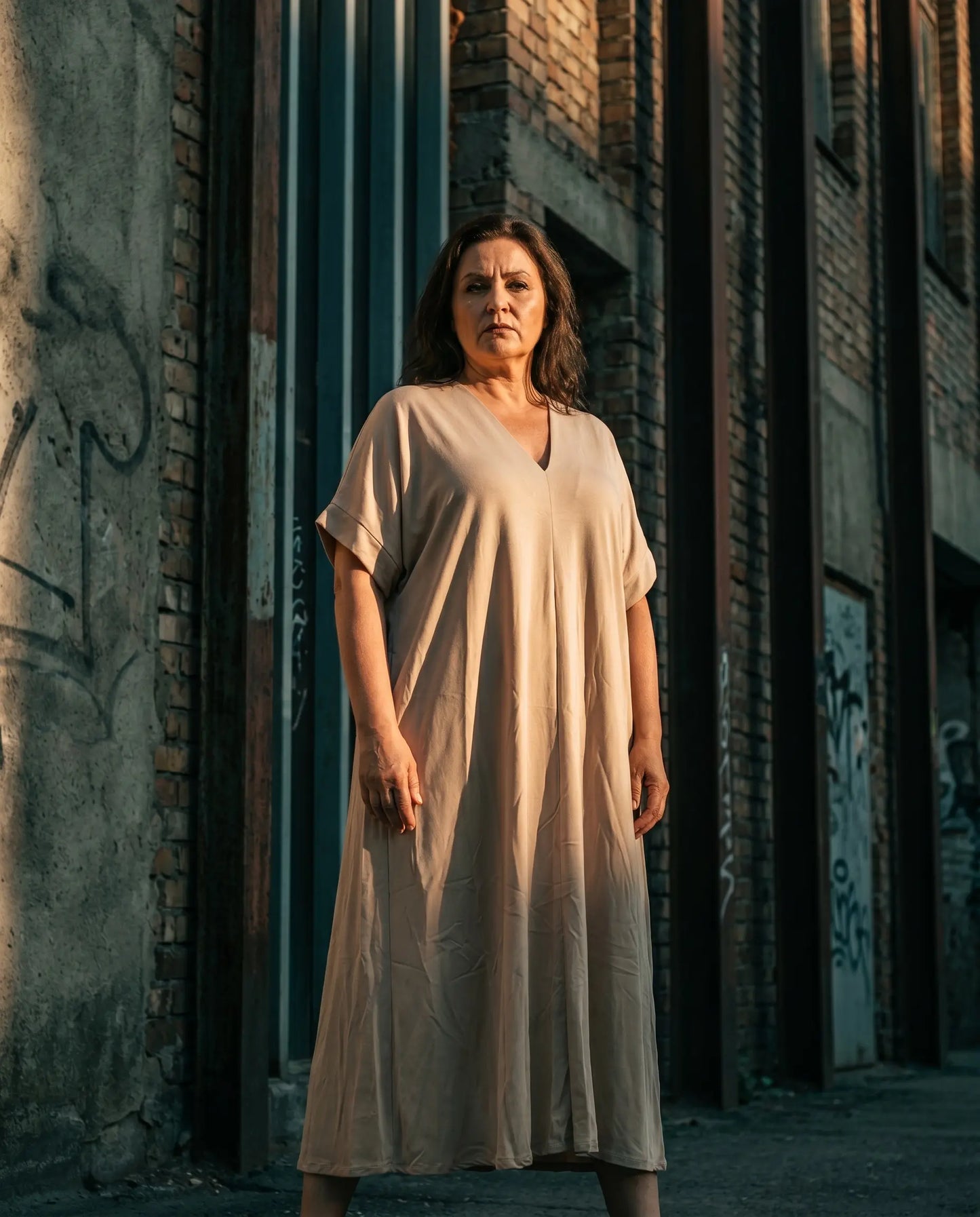 Viskosekleid im A-Linien Schnitt